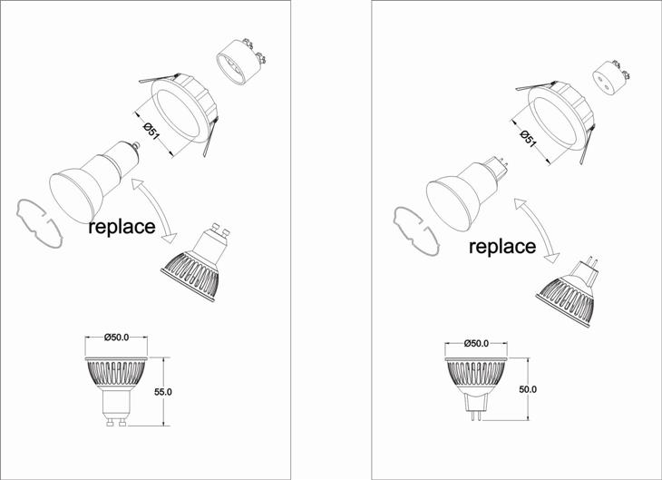 CLSF series COB LED Spot lamp retrofit installation